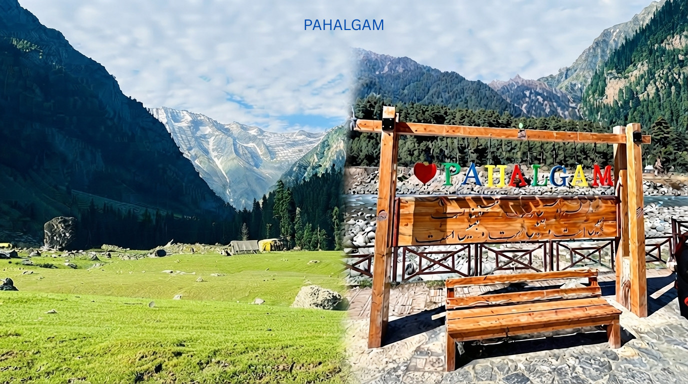 Pahalgam Aru Valley and Betaab Valley with lush mountain landscapes in Kashmir
